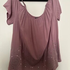 Torrid Pink Embellished Short Sleeve Blouse
